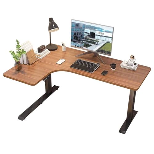 HOFMSX L字型電動スタンディングデスク 160 x 110 cm 高さ調節可能 人間工学に基づいたコーナー ホームオフィス、座位・立位用