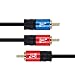 SHD RCA to 2RCA Subwoofer Cable Audio Cable 2RCA to 1RCA Bi-Directional RCA Y Adapter Premium Sound Quality Dual Shielded with Gold Plated Connectors-30Feet