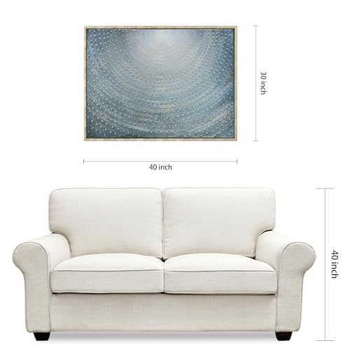 Empire Art Direct Cosmic Swirl Textured Metallic Hand Painted Blue Framed Canvas Wall Art, Ready to Hang, Living Room, Bedroom & Office, 30"x40"x1.5" by Empire Art Direct - Image 9