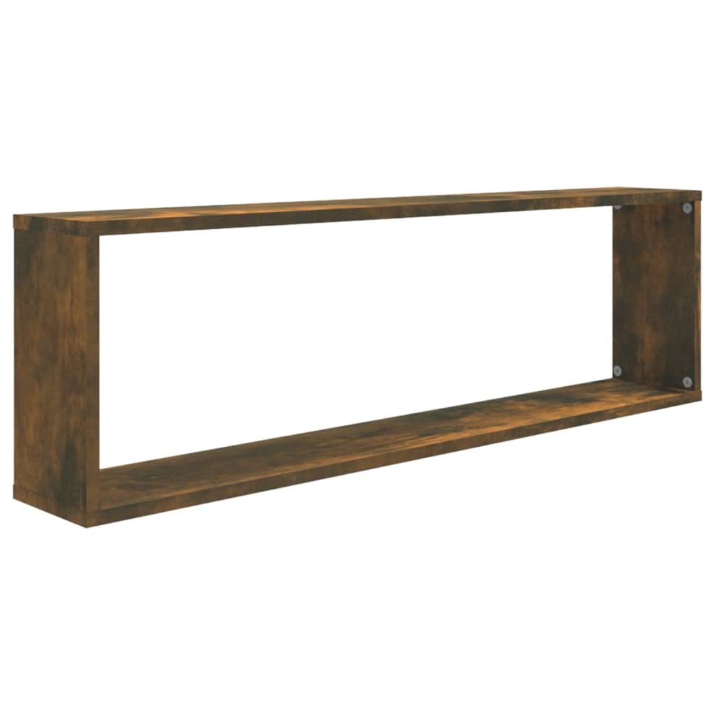 Juego de 2 estantes de pared de roble ahumado, 100 x 15 x 30 cm, material de madera, moderna tabla flotante para libros, decoración de vinilo, discos de vinilo en el salón, cocina, baño