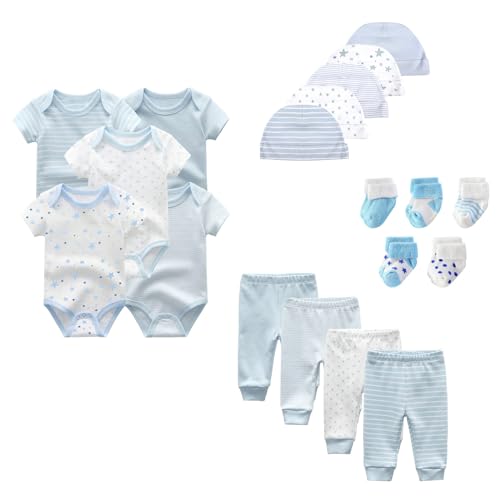 Image of JELYLOVE Unisex Baby Boy Girl Layette Sets Bodysuits Pants And Accessories 19 Packs Comfort Infant Outfit New Born Essentials