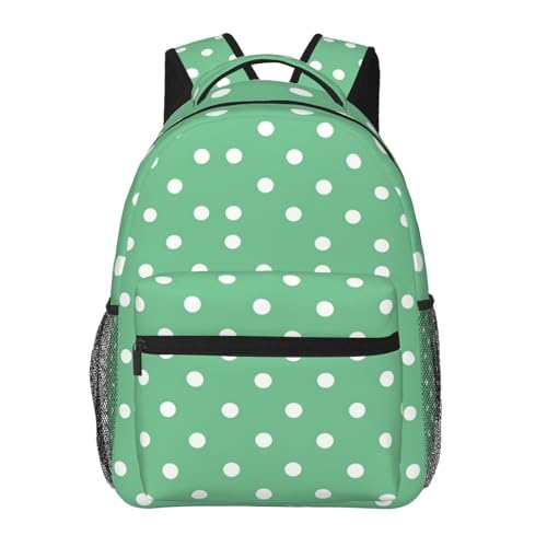 Sac à dos voyage vert à pois, idéal pour vos déplacements décontractés et le bureau