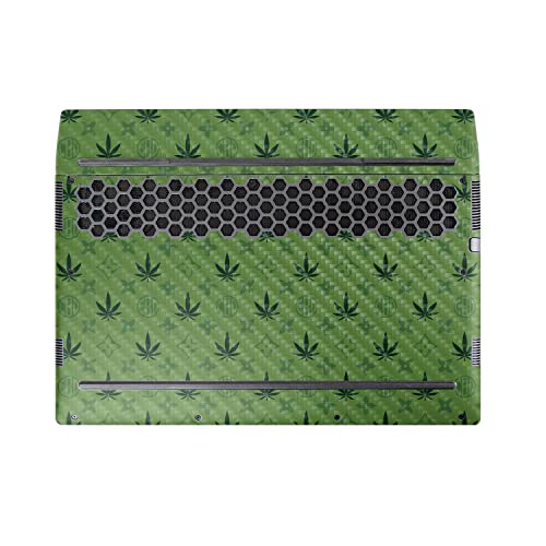 Image of MightySkins Carbon Fiber Skin Compatible with Alienware M17 R5 (2022) Full Wrap Kit - CBD Green | Protective, Durable Textured Carbon Fiber Finish | Easy to Apply & Change Styles | Made in The USA