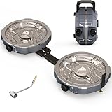 Cofiyard 20,000 BTUs 2 Burner Propane Camping Stove, Portable Folding Camp Stove with Adjustable Burners, Built-in Ignition and Carrying Bag, Dual Gas Stoves for Tailgating, Camping, BBQ Overland Grey