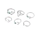 BeOne®6PCS Fashion Vintage Turkish Arrow Moon Turquoise Joint Knuckle Nail Midi Ring Set (Silver)