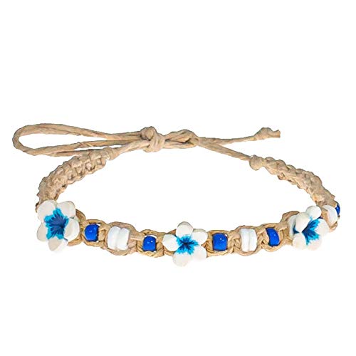 BlueRica Hemp Anklet with Fimo Flowers