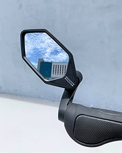 Image of New Bar End Bike Mirror, Crystal UHD Automotive Grade Glass Lens E-Bike Mirrors, Scratch Resistant, Safe Rearview Mirrors, (Blue Left Side) ME-022LB