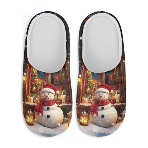 Women's House Slippers Christmas Themed Ladies Bedroom Slippers Fluffy Slipper for Wome Men Holiday Gifts2