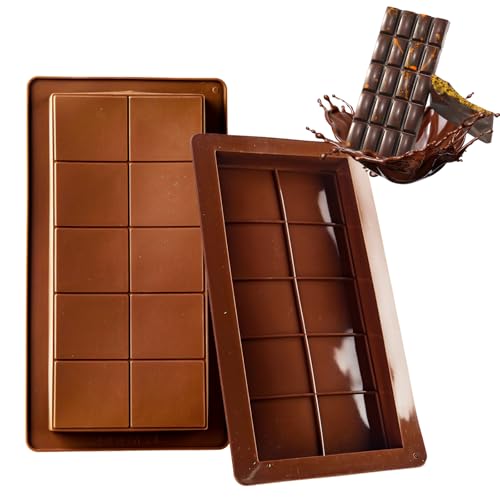 JWTRSVTY 2 moldes de silicona para chocolate Dubai, moldes de silicona reutilizables para chocolate, moldes de chocolate, molde de silicona con agujero rectangular, para chocolate y caramelos
