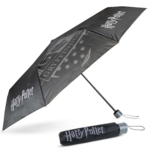 BONNYCO Paraguas Plegable Antiviento de Harry Potter Paraguas Hombre y Mujer Negro con Estructura Reforzada | Regalos Originales para Mujer | Paraguas Pequeño de Bolsillo para Bolso Mochila Viaje