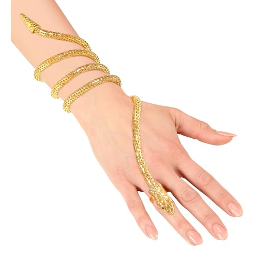 W WIDMANN MILANO Party Fashion - Fingerarmband goldene Schlange, Modeschmuck, Accessoire für Kostüme