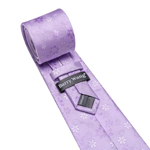 Image of Barry.Wang Men Tie Set Floral Paisley Silk Necktie Pocket Square Cufflinks Formal Wedding Party Business