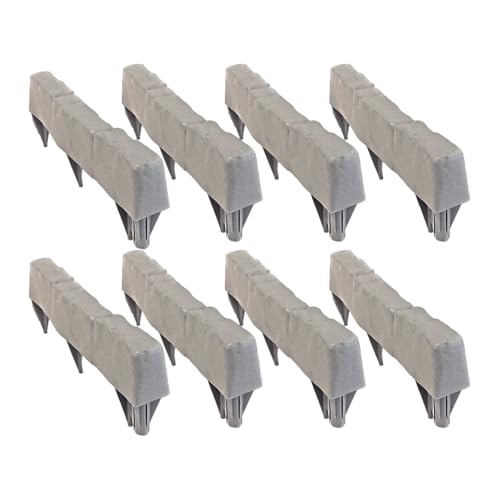 Bordatura In Mattone - Pietra Per Bordatura Da Giardino Paesaggistico,Bordi Decorativi Senza Scavo 8 Pezzi Per Esterno Fiori Patio Decorazione Area Giochi Cortile E Passaggio