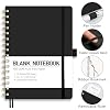 RETTACY Blank Journal Notebook, 140 Pages, A5 Medium Size (5.7'' x 8.3''), Hardcover, 100 GSM Thick Paper, for Sketching, Drawing, Painting (Black)