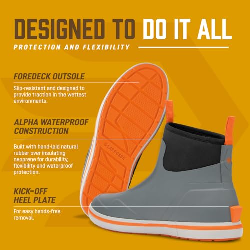 Image of LaCrosse Alpha Deck Boot 6-Inch - Waterproof Shoes for Men - Slip-Resistant Outsole & Deck Boots for Men - Quick-Dry Air-Circ Lining & Fishing Shoes