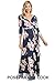 Women's Maternity Dress Maxi Long Length with Belt for Baby Shower, Photoshoot (Large, Navy Floral)