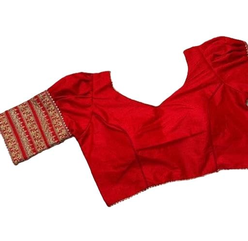 Elegant Printed Phantom Women Blose Short Sleeve Traditional Festive Casual Ethnic Saree Blose-image-20