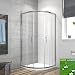 Produktbild Meykoers Duschkabine 90x90cm Eckeinstieg Runddusche mit Schiebetür, Duschabtrennung Duschtür Duschwand Glas 6mm ESG Sicherheitsglas mit Nano-Beschichtung, Höhe 195cm Radius 55cm ohne Duschtasse