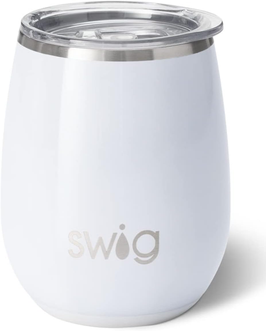 SWIG Stemless Cup, Stainless Steel, White, One Size