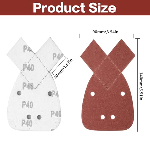 Miniatura 2 de 40 Piezas Hojas De Lija Mouse, Papel De Lija Triangular Para Black And Decker, 40 60 80 120 Grano Lijas Para Lijadora, Lijadora Triangular Para Black And Decker Detail Palm Sander