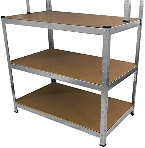 Bottom section of the shelving unit showing shelf placement