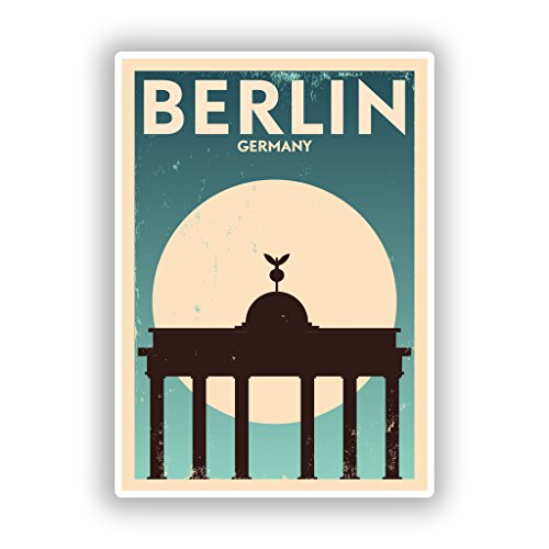 2 x 10cm/101mm Berlino Germania Adesivi vinilici bagagli di viaggio #10130