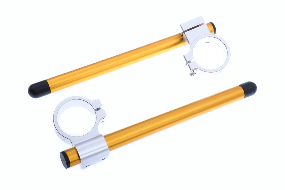 avdb-moto Paire de demi-guidons/Bracelets rehaussés en 48 mm + tubes Compatible avec Hornet 600 2005-2006, CBR 600 RR 2005-2017 (OR)