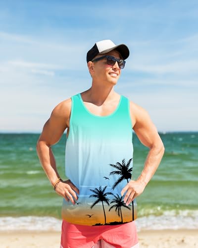 Nidoul Mens Beach Tank Tops Summer Graphic Palm Tree Sleeveless Shirts for Men Vacation Gym Running Workout Tank Top3