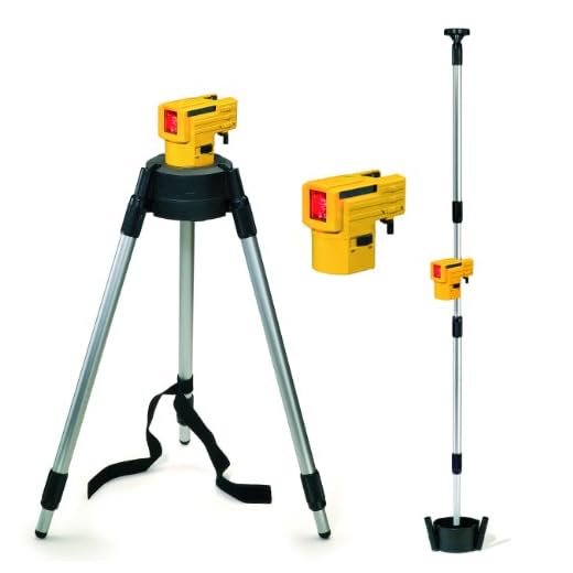 Stabila Messgeräte 16789 Selbstnivellierender Kreuzlinien-Laser LAX 50 inkl. Stativ-Teleskopstangen-Kombination, Gelb