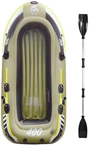 Inflatable Boat Series,Travelling Fishing Boat 4 People PVC Inflatable Rafting with Paddles and Air Pump for Water Sports (Deluxe Edition)