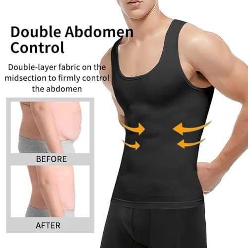 Selure Shaping Tank 2.0 Men, Breathable & Comfortable Slimming Compression Shirt, Body Shaper3