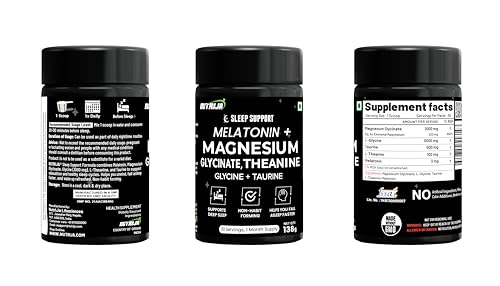 Image of NutriJa Sleep Support Powder with Melatonin, Magnesium Glycinate, Glycine 3g, L-Theanine & Taurine, 30 Servings (138g)