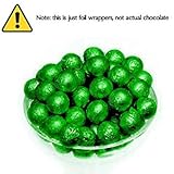 Foil Confectionery (Dark Green) Wrapper- Candy Bar Wrappers without paper Backing - Folds and Wraps Well - Best for Wrapping Candies/Chocolate Balls Size 4 x 4/ Pack of 100