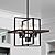 Yidelloc Black Chandeliers Rectangle Pendant Light Kitchen Island Vintage Farmhouse Light Fixture Rustic Cage Adjustable Height Ceiling Light for Dining Room Foyer Entryway Kitchen
