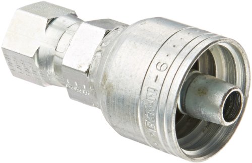 Image of Aeroquip 1AA5FJ6 Carbon Steel Global TTC (Thru the Cover) Crimp Hose Fitting Female JIC Swivel, Straight, 3 /8 inch Hose ID, 1 /2 inch - 20 Thread