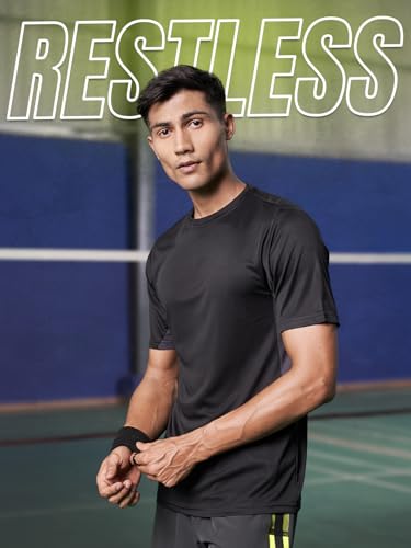 Image of FitMonkey Sports Breathable Crew Neck Dry Fit T Shirt | Regular Fit Cut & Sew T Shirt for Men |Sport T Shirt for Men |Quick Dry Technology with Moisture Control |Lightweight