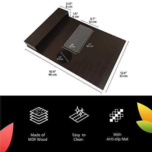 Meistar Sofa Tray Table With Eva Base And Couch Cup Holder. Remote Control And Cellphone Organizer Holder, Arm Rest Organizer, Arm Rest Table With Pockets. Fits Over Square Chair Arms. (Dark Brown) #TOP6