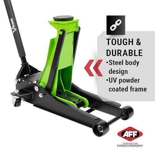 AFF Viking 3.5 Ton Floor Jack - Low Profile Car Jack with Lightning Lift Hydraulic - Heavy Duty