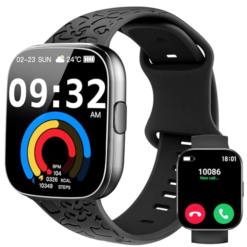 FOLAI Smartwatch für Damen & Herren mit Telefonfunktion: 2,1 HD, 24h-Herzfrequenz, Schlafanalyse, IP68 wasserdicht, 113 Sportmodi, Schrittzähler Fitness-Tracker(Schwarz)