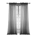 dreaming casa grey solid sheer curtains voile window treatment draperies 52 w x 84 l 2 panels rod pocket