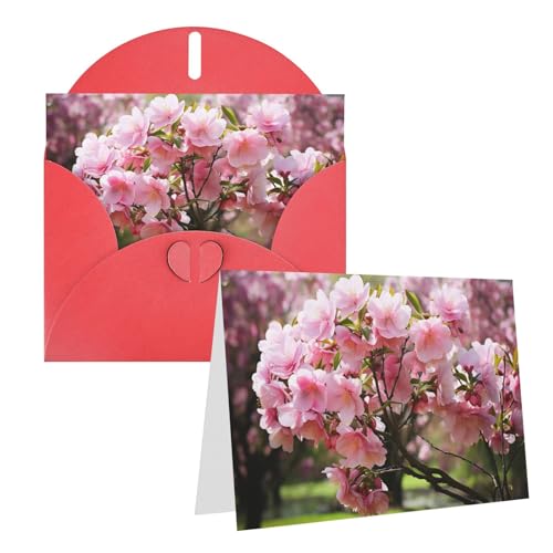 Cartes de vœux motif fleurs de pêcher pour écrire un mot de remerciement