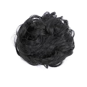 Messy Bun Hairpieces Synthetic Hair Extensions Hair Bun Curly Wavy Faux Hair Bun Hair Accessories for Women (Natural Black, Claw Clip)