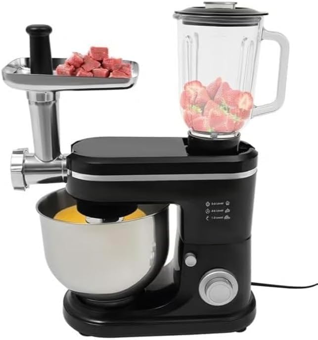 3-in-1 Multi-Function Kitchen Stand Mixer | Fruit Blender, Meat Grinder & Dough Cake Mixer | Heavy-Duty Home Food Processor