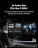 Lexar EQ790 4TB SSD M.2 2280 PCIe Gen4x4 NVMe 1.4, Interne SSD, 7000 MB/s Lesen, 6000 MB/s Schreiben für Intensive Workloads, PS5 & PC Gaming, Leistungsstarkes internes Solid State Laufwerk – Ansicht 3