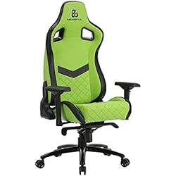 Newskill Silla Gamer Osiris, Piel Sintética y Carbono, Altura Ajustable, Reposabrazos 4D, Reclinable 180º, Cojín Lumbar y Cervical, Ergonómica, Pistón Clase 4, Hasta 150kg, Silla Gaming Verde