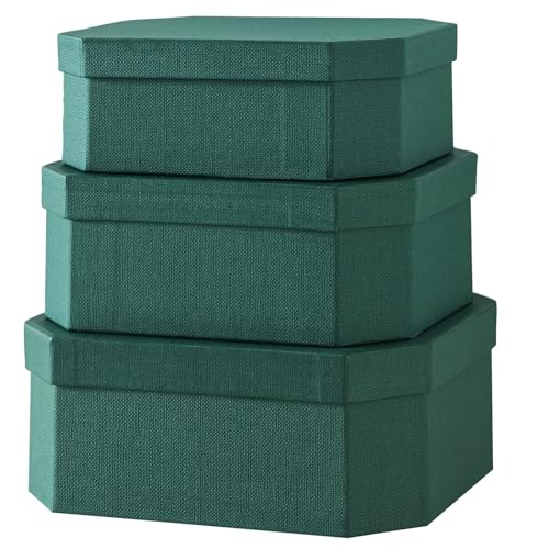 Soul & Lane Octagon Textured Decorative Boxes In Forest Green cover