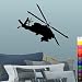 StikEez Black Large Military Apache Helicopter Wall Decal