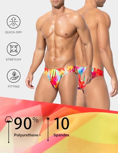 Arjen Kroos Men's Sexy Swim Briefs Printed Swimsuit Beach Swimwear Bikini Sport with Drawstring2