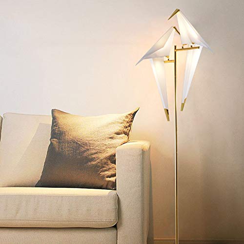 Gdae10 67In Modern Led Floor Lamp Paper Crane Bird Floor Light,Metal Pvc Lampshade Lighting Fixtures For Living Room Bedroom Dinning Room Office,Gold #TOP24