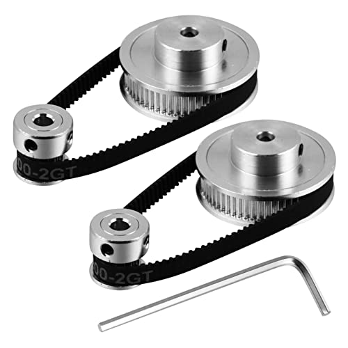 iplusmile Sturdy Smooth Set Synchronous Belt Teeth Pulley with Aluminum Timing, Featuring Transmission and Damping Capac